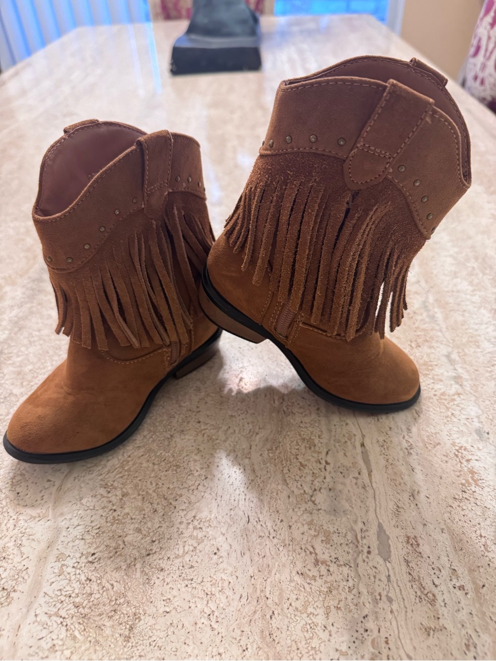 Fringe Suede Western Boots — - Picture 2 of 6